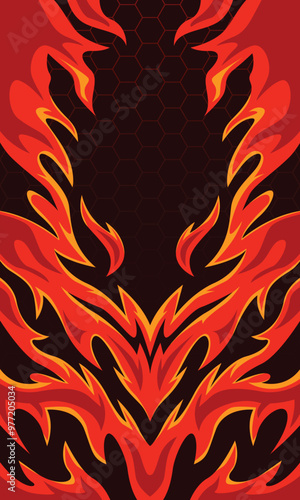 Flame pattern background for jersey sublimation