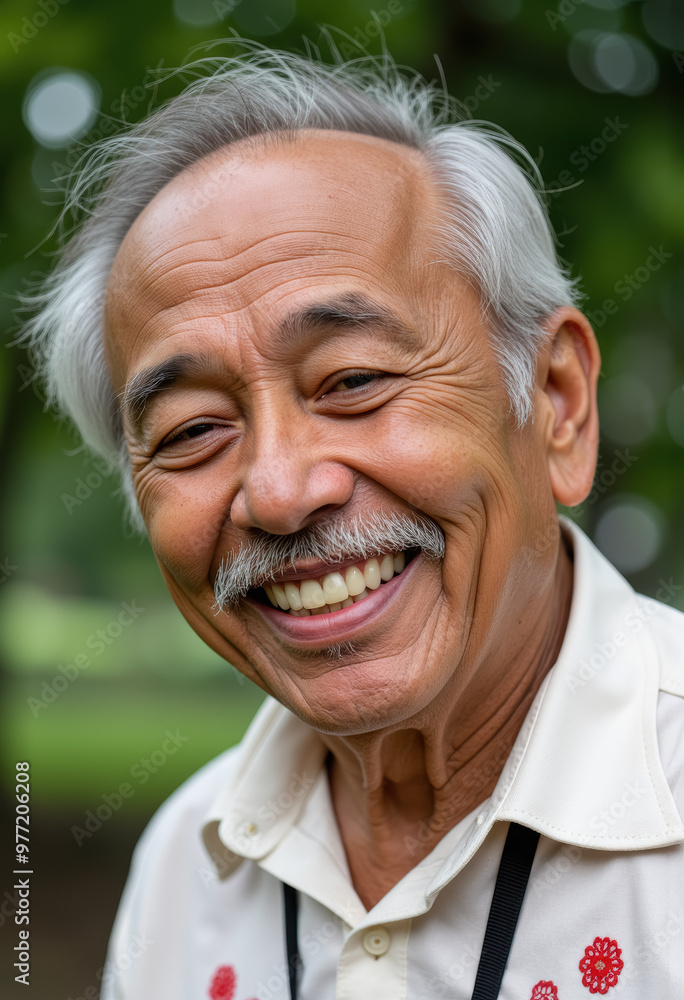 Smiling elderly Asian man Smiling elderly Asian man