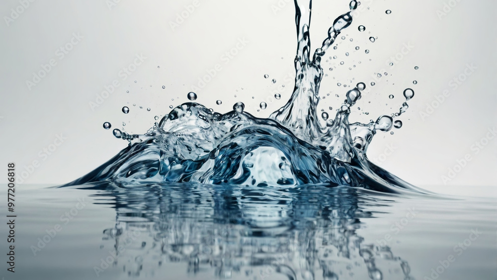 2d splashes of crystal clear water AI generated 2d splashes of crystal clear water AI generated