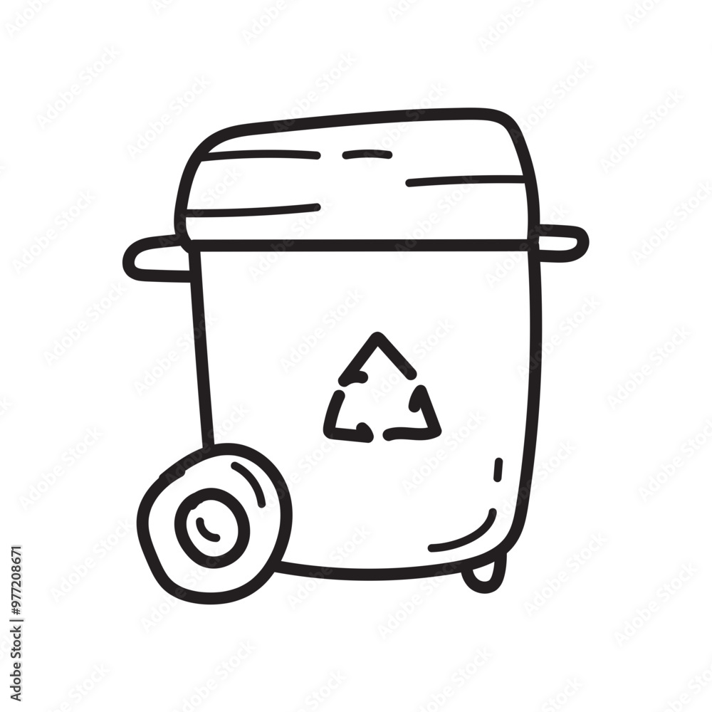 doodle rubbish bin, hand drawn rubbish bin icon outline doodle rubbish bin, hand drawn rubbish bin icon outline