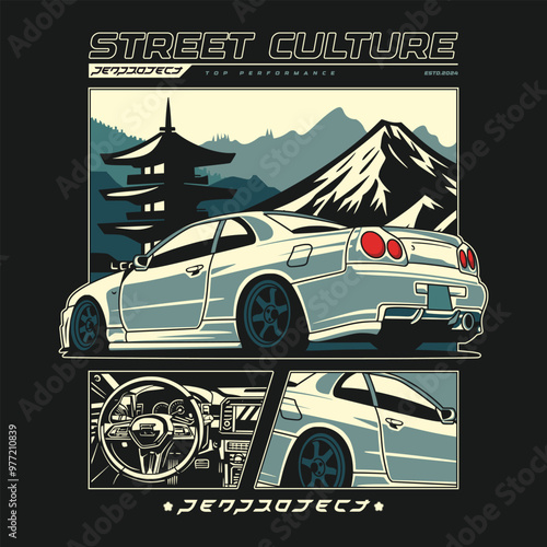 car design illustration, street culture