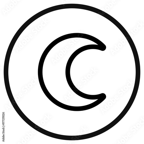 Editable vector crescent moon icon. Part of a big icon set family. Perfect for web and app interfaces, presentations, infographics, etc