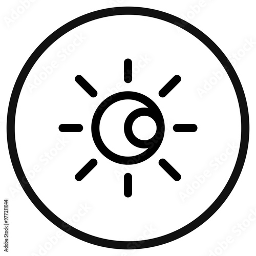 Editable vector sun and moon icon. Part of a big icon set family. Perfect for web and app interfaces, presentations, infographics, etc