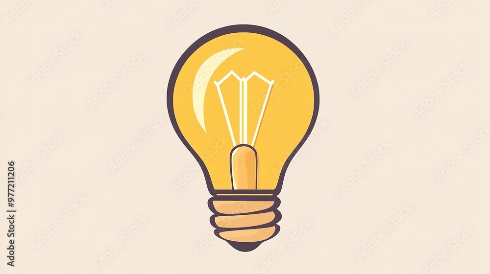 A sleek lamp light bulb icon in vector style, symbolizing ideas and creativity, perfect for representing concepts of innovation and inspiration. A sleek lamp light bulb icon in vector style, symbolizing ideas and creativity, perfect for representing concepts of innovation and inspiration.