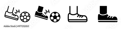 free kick football soccer icon foot hit the ball