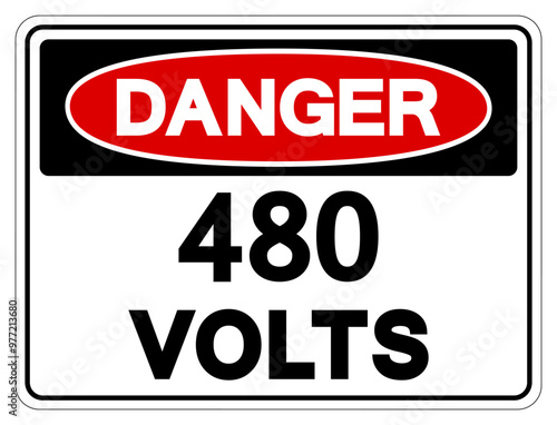 Danger 480 Volts Tag Symbol Sign,Vector Illustration, Isolate On White Background Label. EPS10