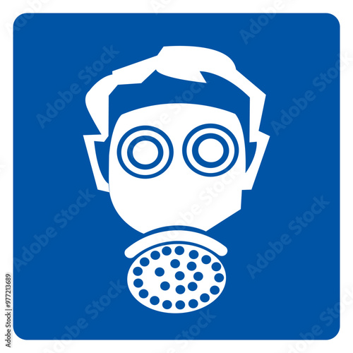 Wear Respirator Symbol Sign,Vector Illustration, Isolated On White Background Label. EPS10 photo