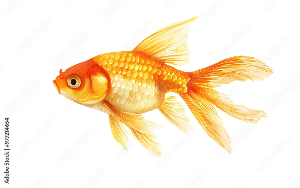 Gold fish on white background,png Gold fish on white background,png