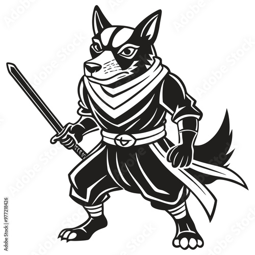 Black and white Ninja dog