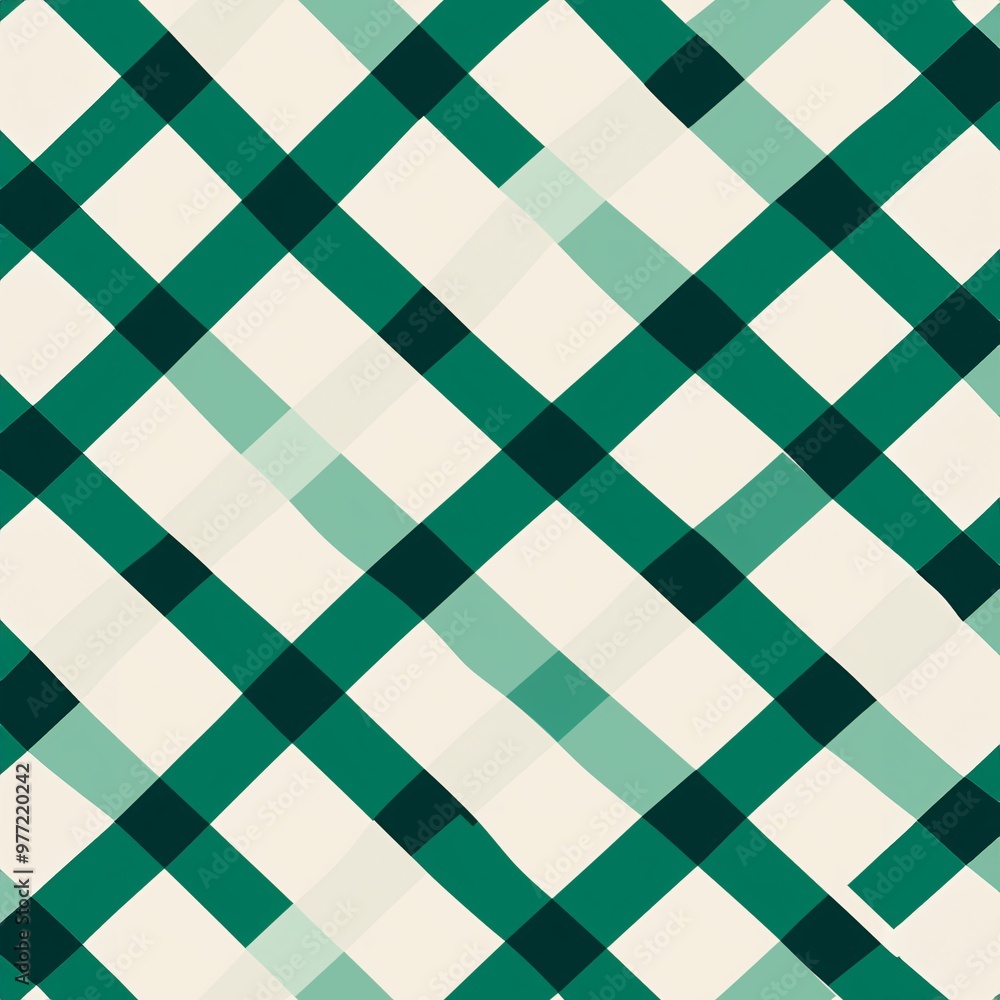 A Green And White Plaid, a high resolution AI illustration A Green And White Plaid, a high resolution AI illustration