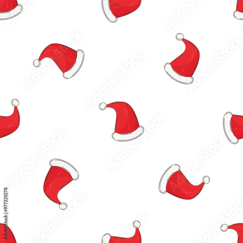 Christmas background. Seamless pattern in hand draw style