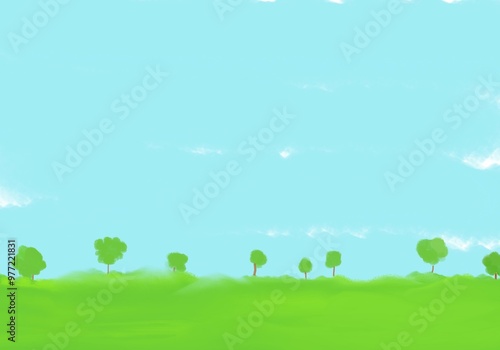 Blue sky landscape view