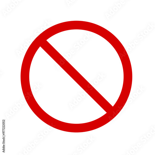 nothing icon vector on white background. red prohibition symbol