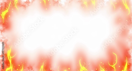 Fiery Flame Frame Background - Dynamic Burning Border for Intense Designs png  photo