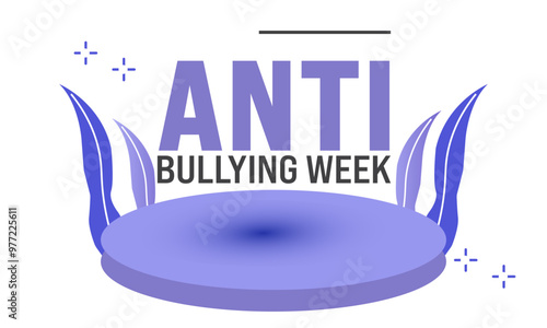 November is Anti-Bullying Week. Holiday concept. suitable for placard, background,Greeting Card, Poster design template with text inscription, standard Social Media Post. photo