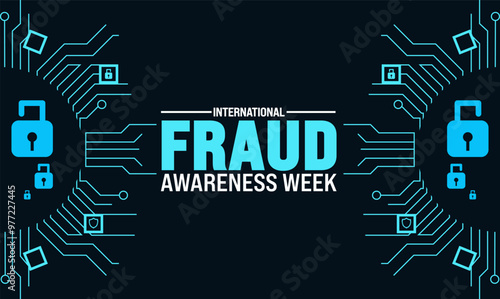 international Fraud Awareness Week. Holiday concept. suitable for placard, background,Greeting Card, Poster design template with text inscription, standard Social Media Post.