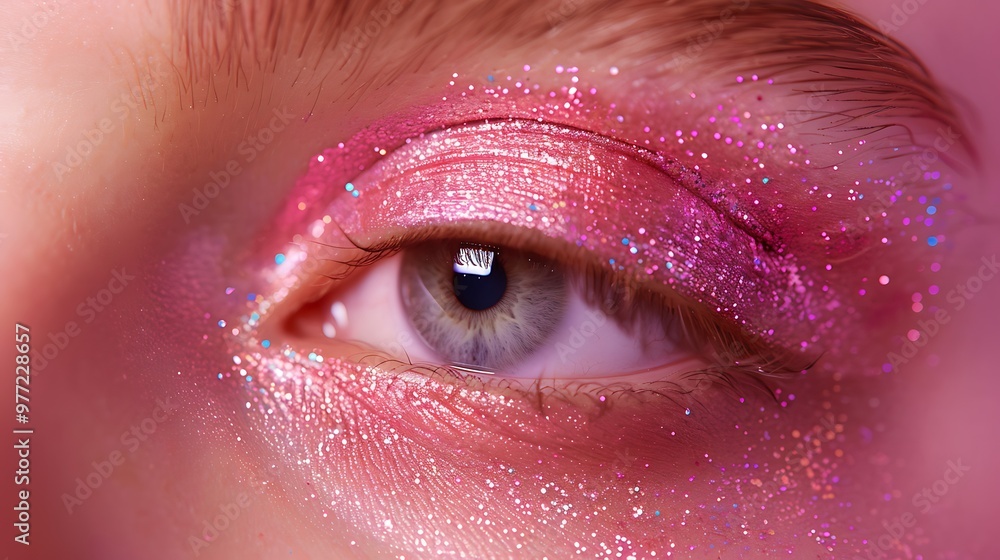 Pink shine color arrives by pick on top and uses by beauty artists for painting eyeshadows Pink shine color arrives by pick on top and uses by beauty artists for painting eyeshadows