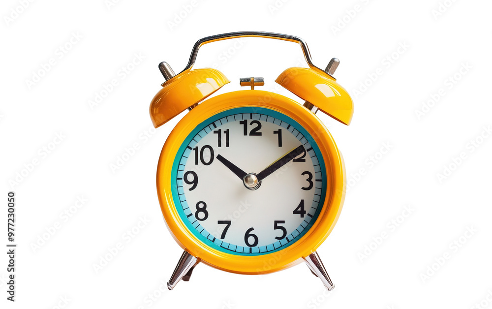 Retro alarm clock on white background,png Retro alarm clock on white background,png