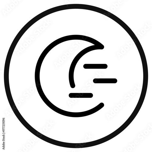 Editable cloudy windy moon vector icon. Part of a big icon set family. Perfect for web and app interfaces, presentations, infographics, etc