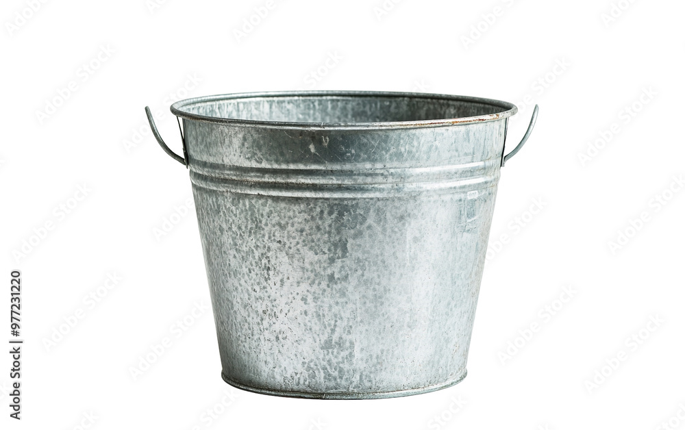 Galvanized metal bucket on white background,png Galvanized metal bucket on white background,png