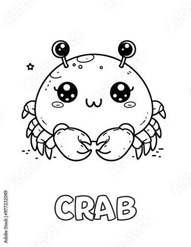 Crab Baby Animal Cartoon Coloring book with name