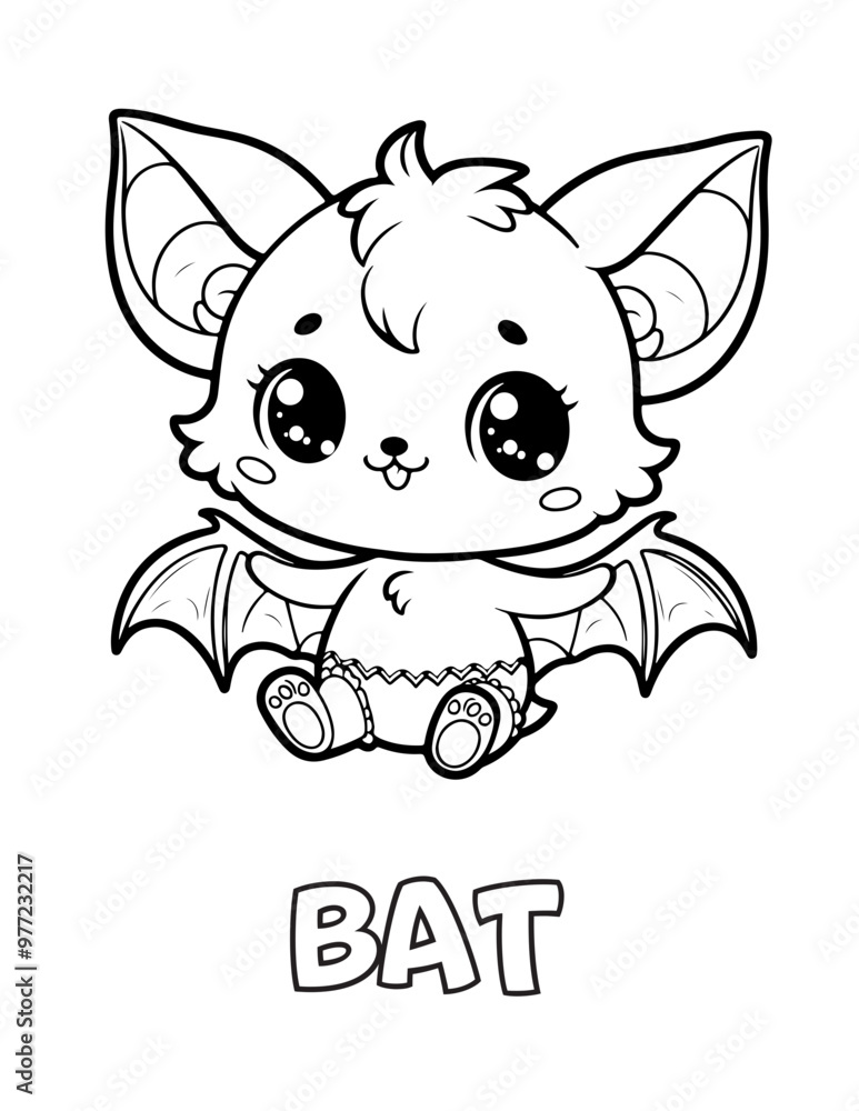 Bat Baby Animal Cartoon Coloring book with name Bat Baby Animal Cartoon Coloring book with name