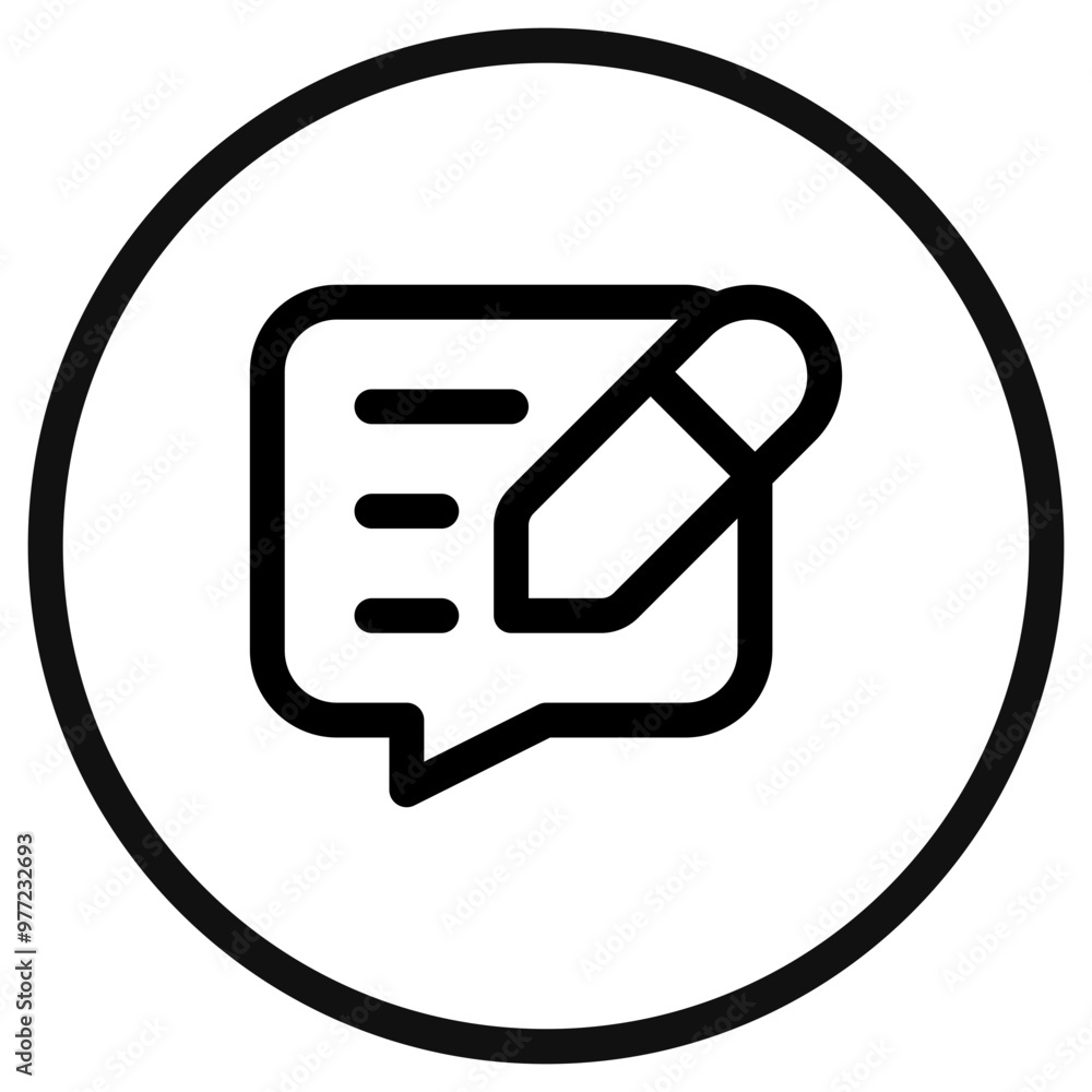Editable write review, comment, message vector icon. Part of a big icon set family. Perfect for web and app interfaces, presentations, infographics, etc Editable write review, comment, message vector icon. Part of a big icon set family. Perfect for web and app interfaces, presentations, infographics, etc