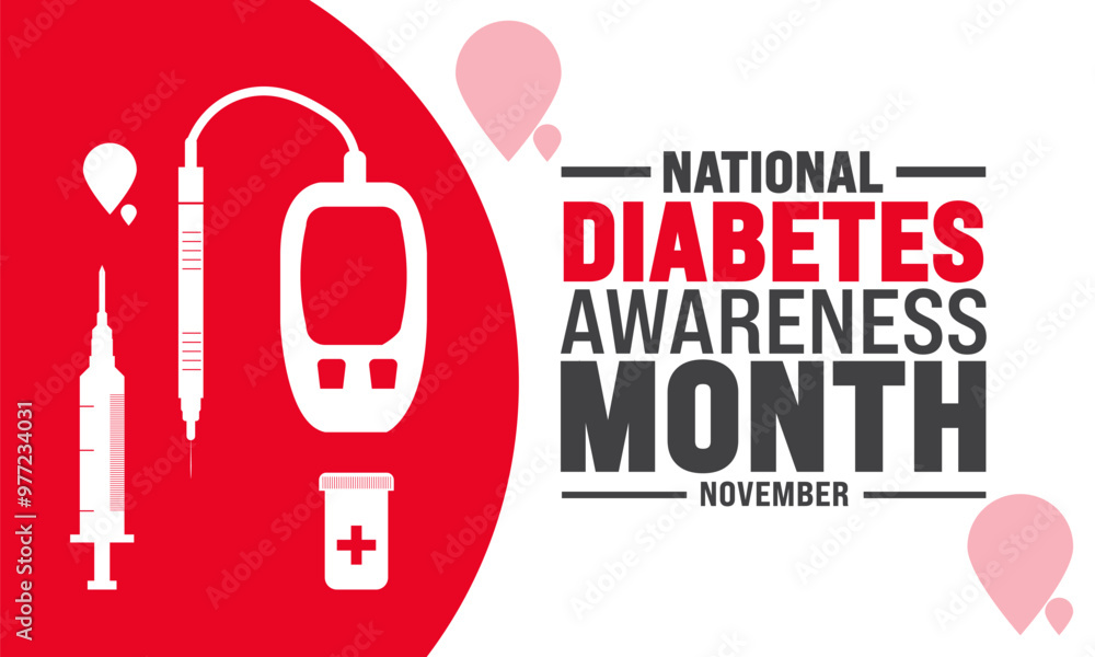Diabetes awareness month is observed every year in november. Holiday concept. suitable for placard, background,Greeting Card, Poster design template with text inscription, standard Social Media Post. Diabetes awareness month is observed every year in november. Holiday concept. suitable for placard, background,Greeting Card, Poster design template with text inscription, standard Social Media Post.