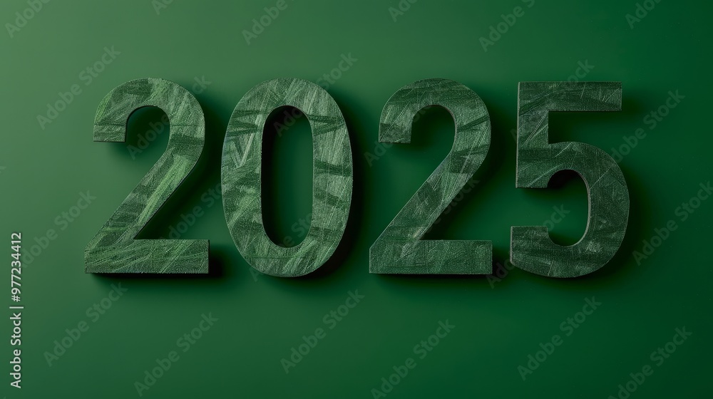 Minimalistic green background with prominent numbers 2025 for a stylish and modern aesthetic Minimalistic green background with prominent numbers 2025 for a stylish and modern aesthetic