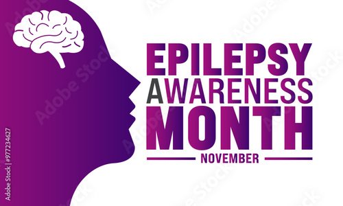 National epilepsy awareness month campaign observed in November . Holiday concept. suitable for placard, background,Greeting Card, Poster design template with text inscription, standard Social Media P