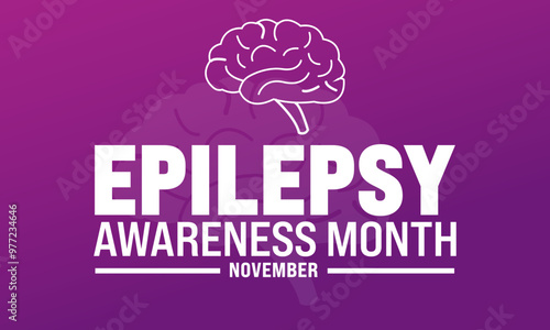 National epilepsy awareness month campaign observed in November . Holiday concept. suitable for placard, background,Greeting Card, Poster design template with text inscription, standard Social Media P