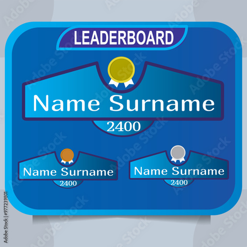 blue creative leaderboard design, game leaderboard with abstract background