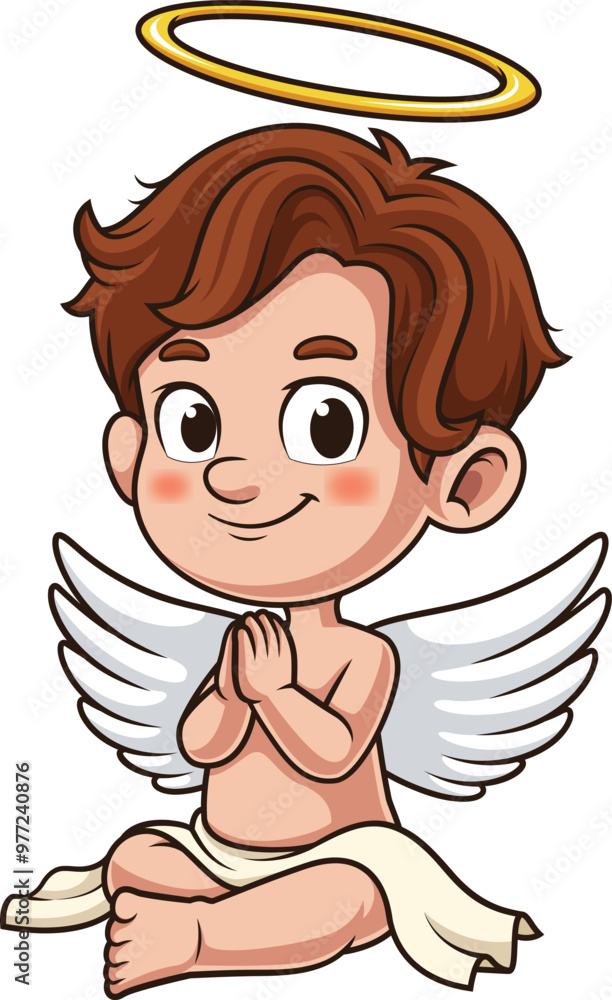 Cartoon gracious cherub character vector illustration Cartoon gracious cherub character vector illustration