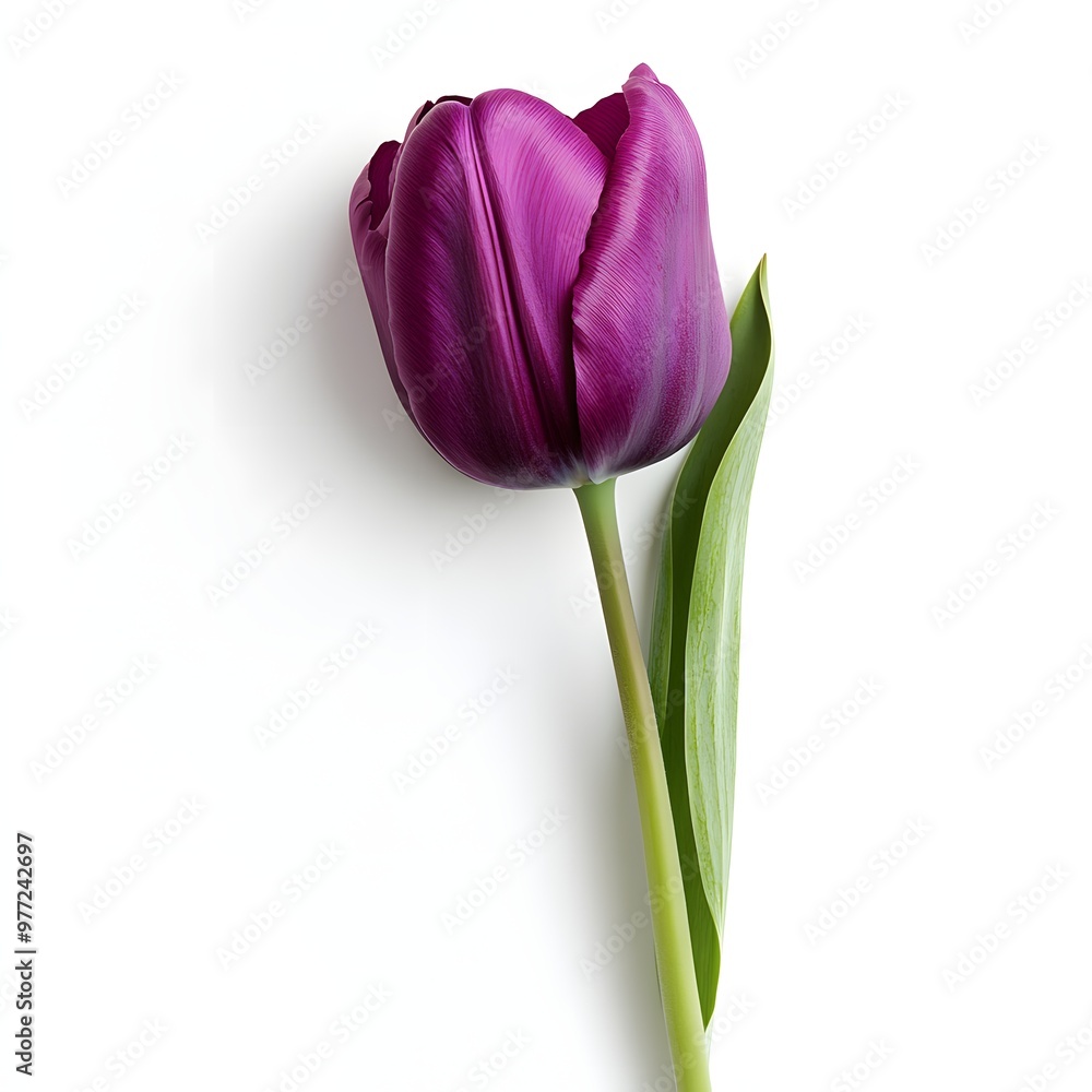 15. A single purple tulip isolated on a pristine white background 15. A single purple tulip isolated on a pristine white background