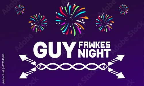 Guy Fawkes day . 5 November Bonfire Night worldwide International celebration day Festival. Holiday concept template with text inscription, perfect for background, Greeting Card, Poster, Banner, Web 