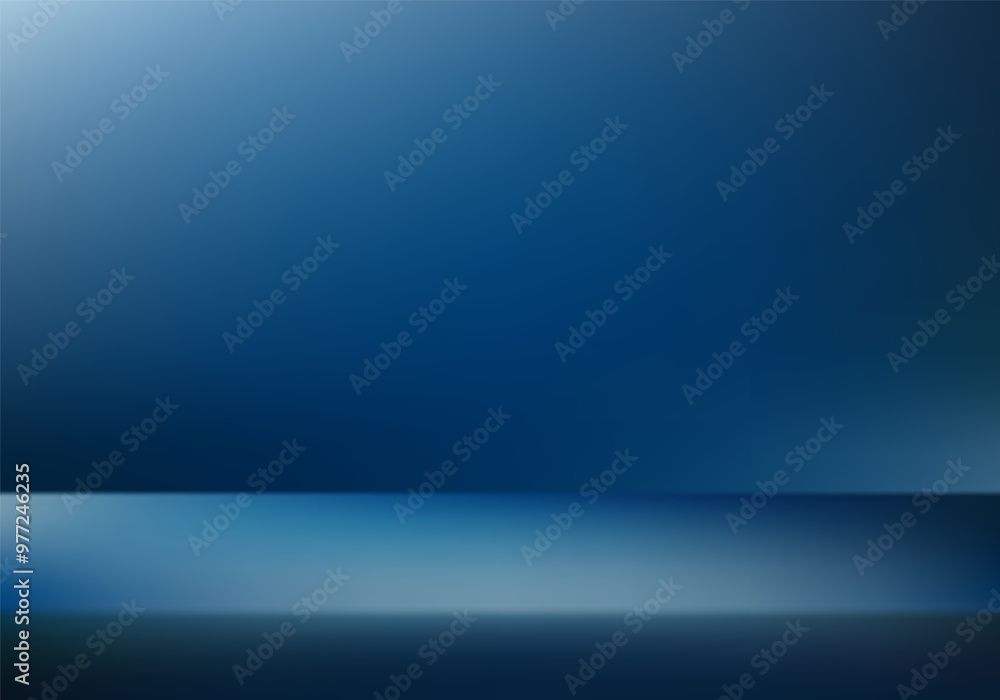 Blue studio background. Space for selling products on the website. Black and blue Background Empty Room Studio with table. Vector illustration. Blue studio background. Space for selling products on the website. Black and blue Background Empty Room Studio with table. Vector illustration.