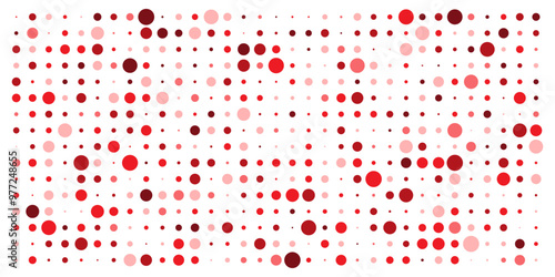 Half tone polka dot colorful background. Abstract red pink cover design.