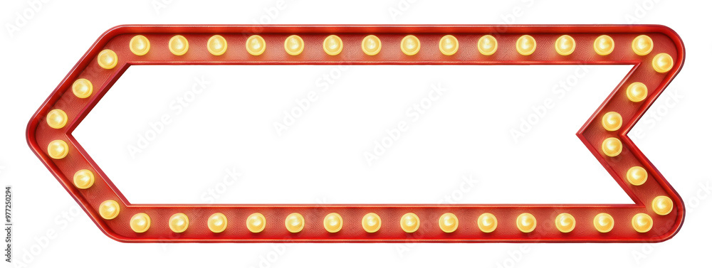 Movie theater light sign in the shape of an arrow