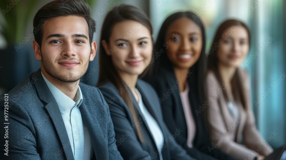 Job recruitment portrait, professionals engaging in job search consultations in a career center. Job recruitment portrait, professionals engaging in job search consultations in a career center.