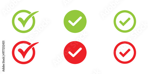 check mark icon button set. check box icon with right or correct buttons and yes checkmark icon