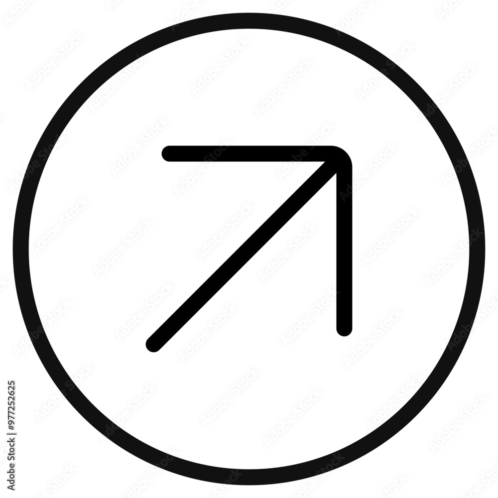 Vector right diagonal arrow chevron icon. Black, white background. Perfect for app and web interfaces, infographics, presentations, marketing, etc. Vector right diagonal arrow chevron icon. Black, white background. Perfect for app and web interfaces, infographics, presentations, marketing, etc.