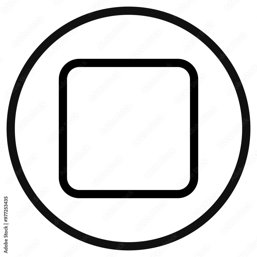 Editable vector stop button icon. Black, transparent white background. Part of a big icon set family. Perfect for web and app interfaces, presentations, infographics, etc