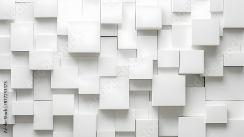 Elegant Minimalist Abstract Geometric Squares on White Background