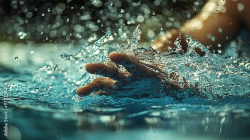 Hand Reaching Through Water Splash