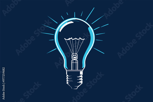 Illuminated Light Bulb Symbolizing Bright Ideas and Innovation