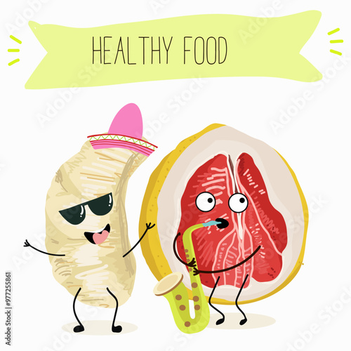 Pomelo fruit, tropical exotic citrus, vector isolated food icon, funny character. Pummelo or shaddock fruits , tropic farm juicy exotic fruits harvest, sweet fruity dessert. Hand drawn vector.