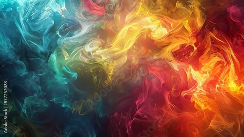 Abstract Colorful Smoke Swirls