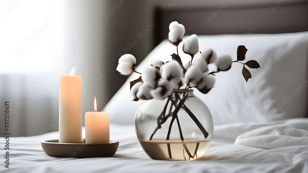 cotton plant on the bed cotton plant on the bed