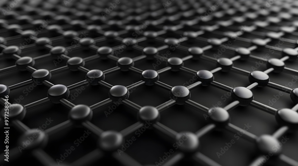 Fototapeta premium Detailed Graphene Molecular Structure Honeycomb Pattern