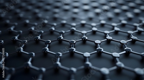 Detailed of Graphene Molecular Structure with Hexagonal Carbon Lattice